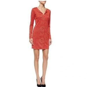 DVF Diane von Furstenberg Dress Reina Long Sleeve Red Polka Dot Tunic Silk S 6